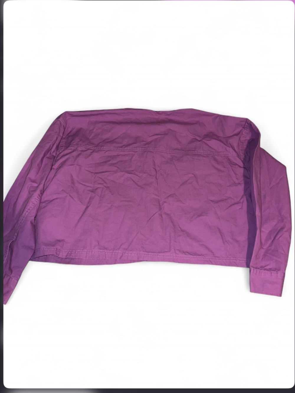 wild fable Purple Cropped Jean Jacket with Black corduroy Collar nwt - Picture 2 of 5